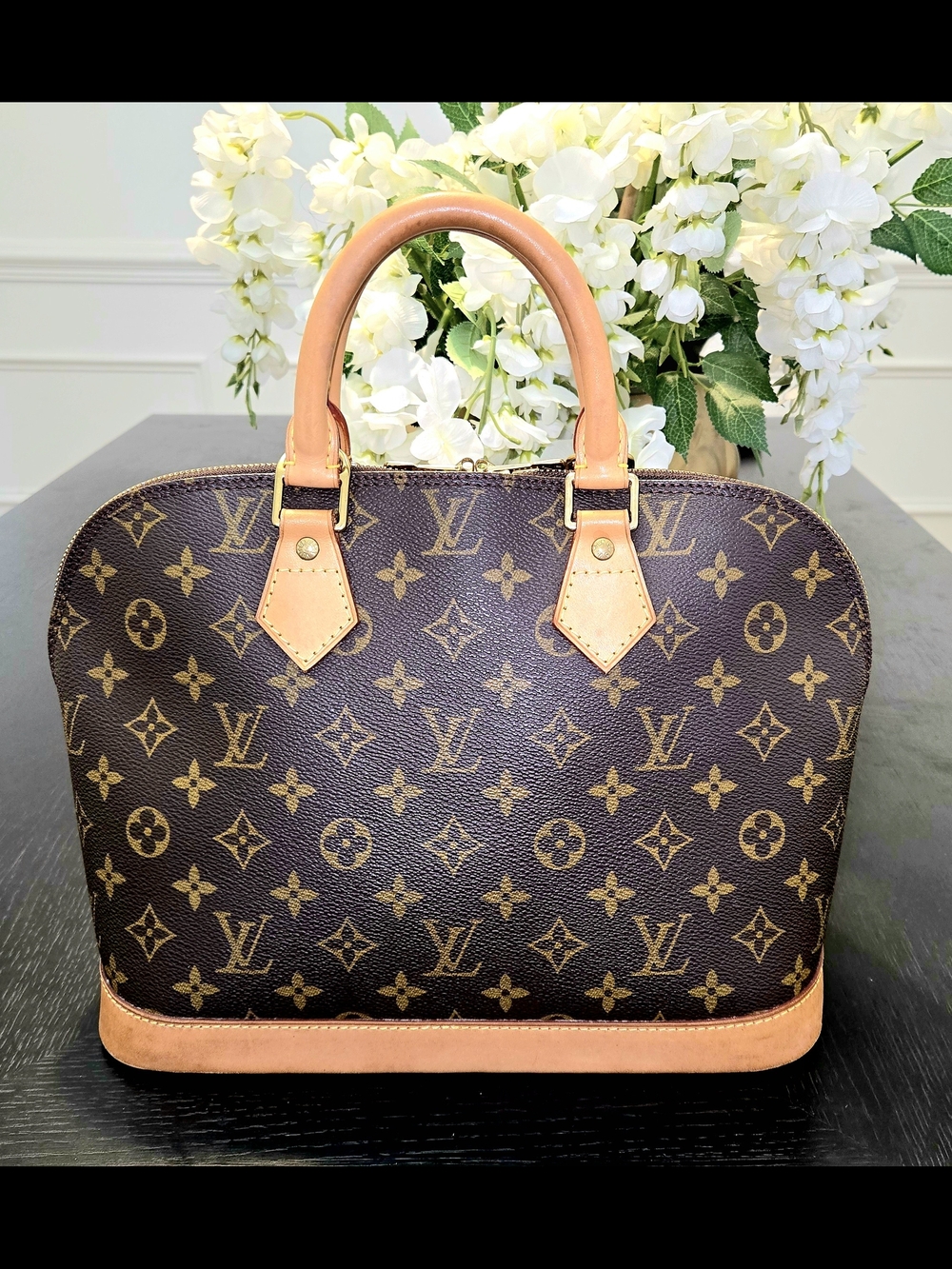Louis Vuitton Brown Monogram Alma Satchel - Brown/Beige